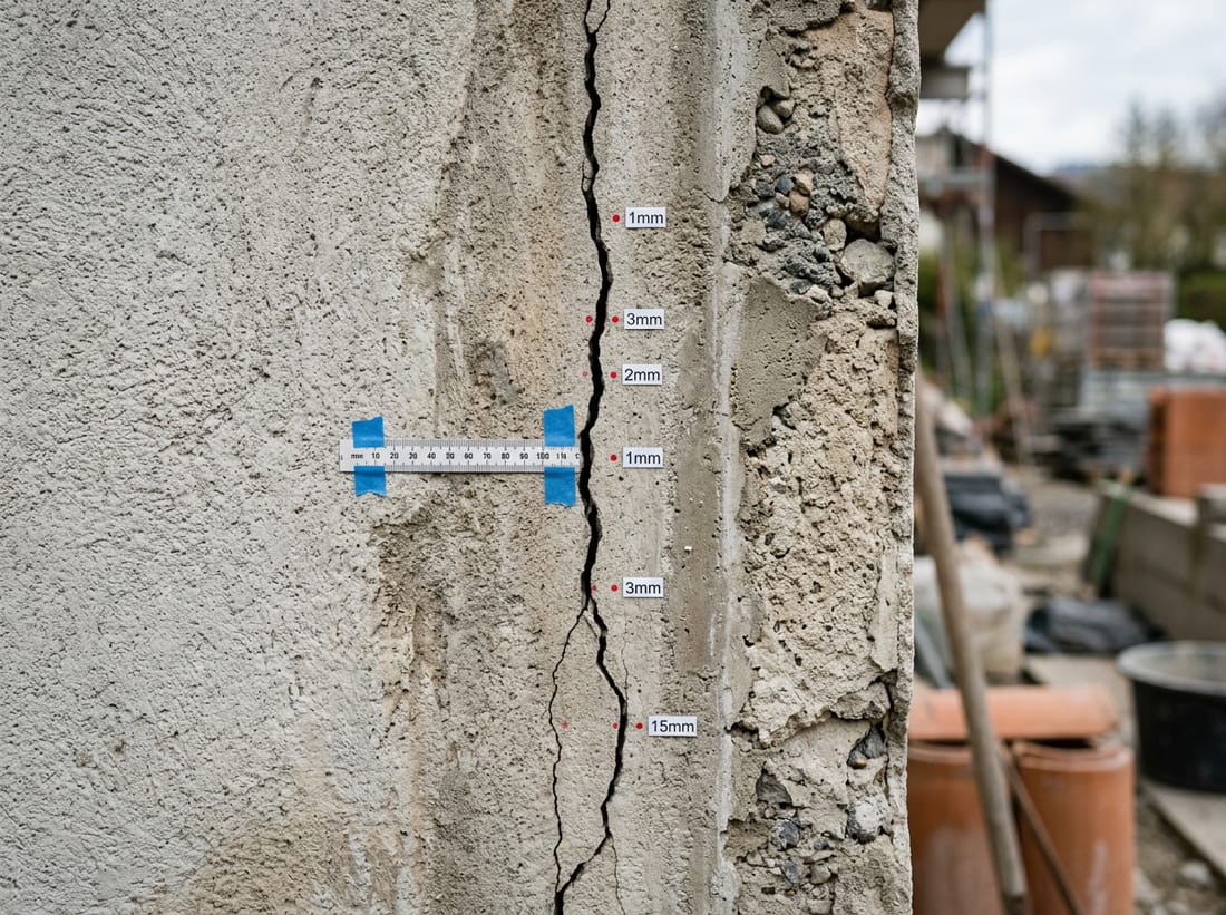 Exemple : fissure sur mur maçonné lors d'un diagnostic