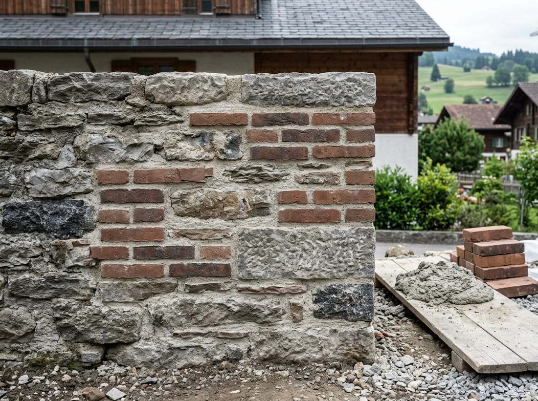 Exemple : reprise de maçonnerie sur mur existant